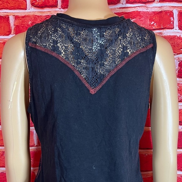 Affliction Black Fringe Short Sleeve Tee - Picture 3 of 6